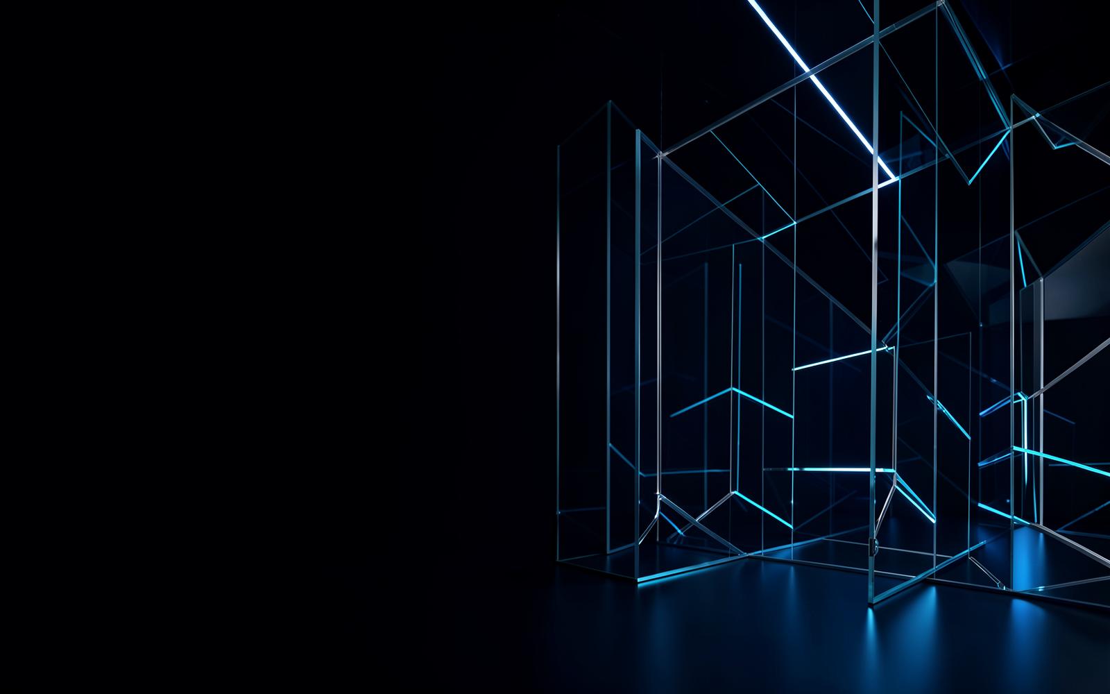Modern illuminated digital architecture