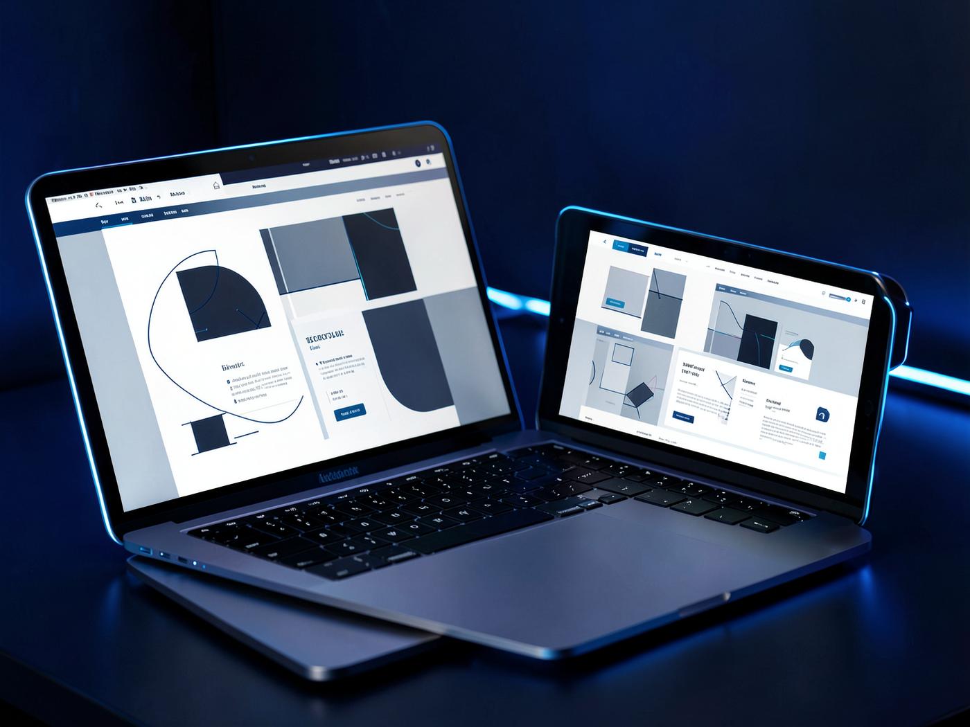 Modern devices displaying professional digital experiences